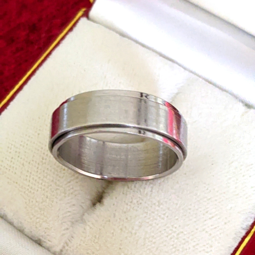 STEEL SPINNER MENS WEDDING BAND